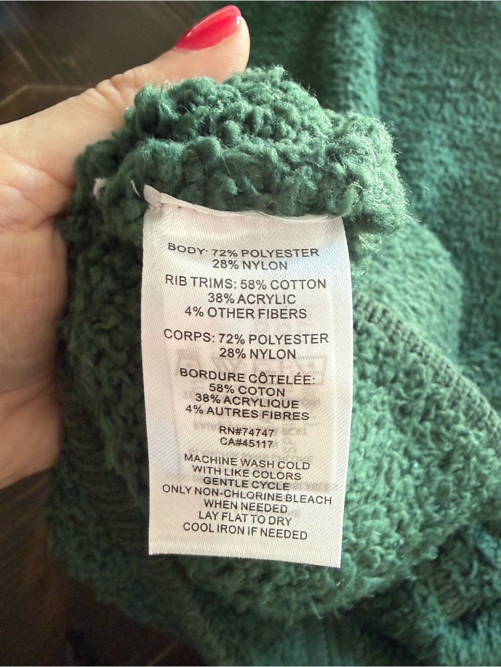 NWT Natural Reflections Sherpa Zip Jacket in Green Size Small - Picture 5 of 5